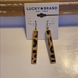 Lucky brand leopard and gold earrings